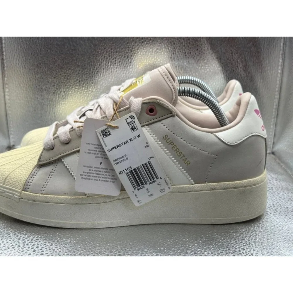 Size 9.5 Adidas Originals Superstar XLG‎ Putty Mauve Ivory Sneaker Shoes ID1103